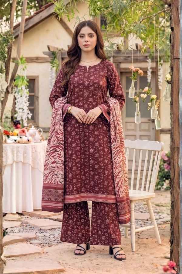 Safina Premium Printed Viscose 3-Piece Unstitched Suit