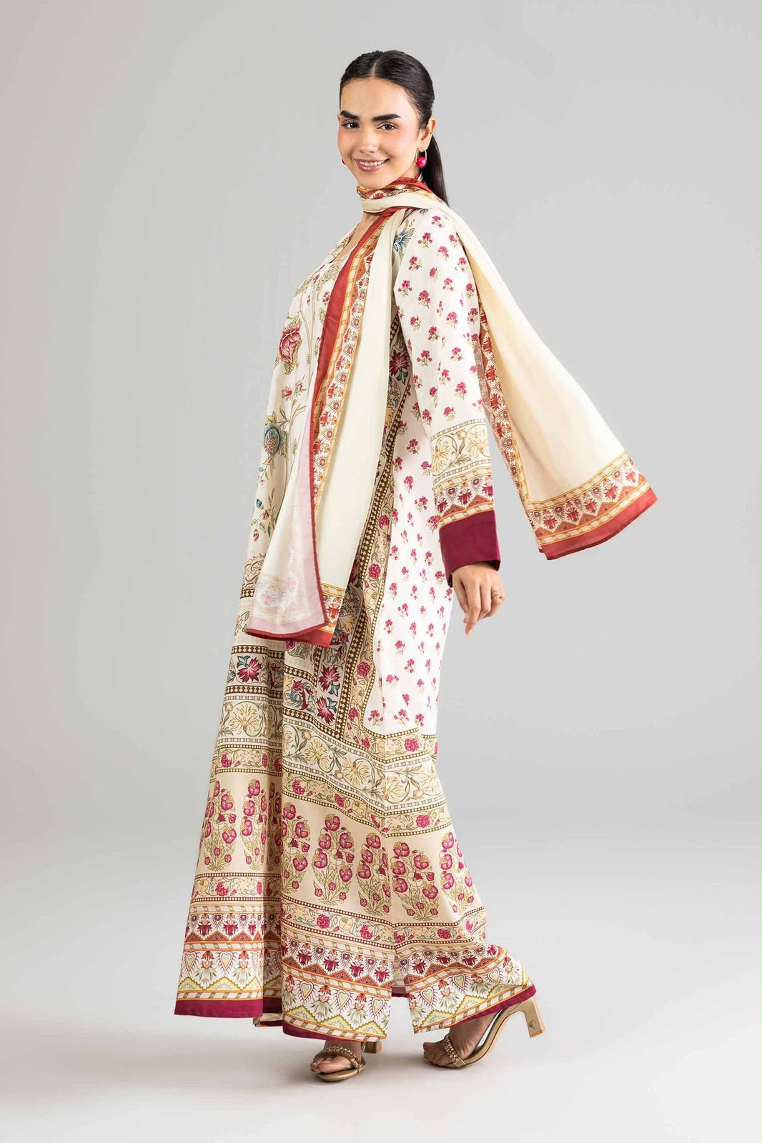 Nishat Digital Printed Linen 3-Piece Suit