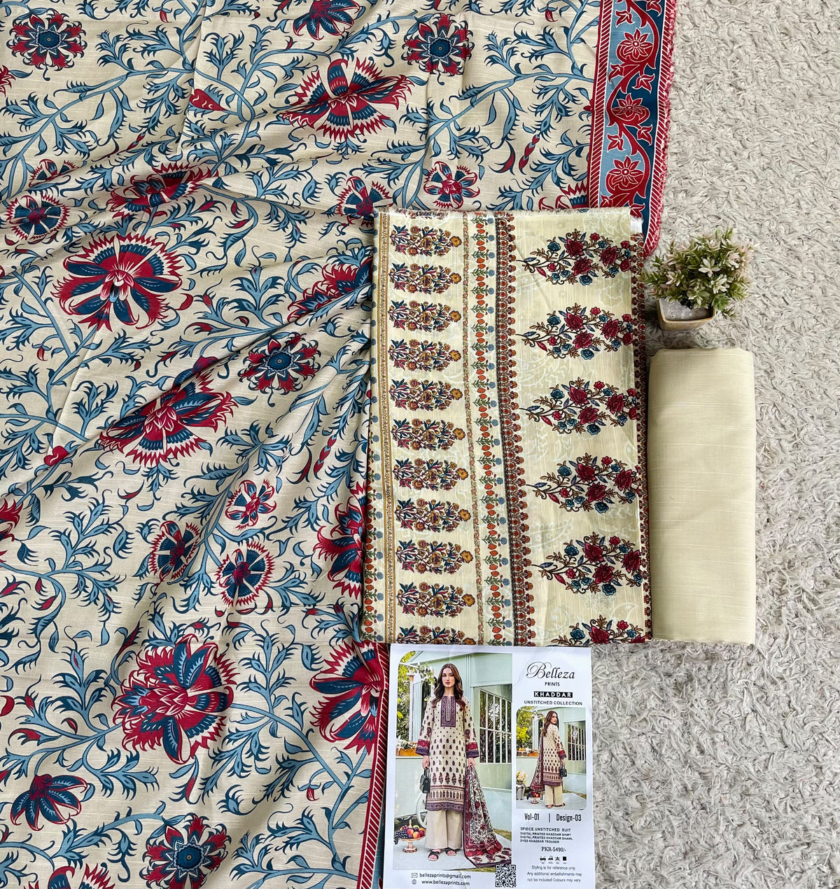 Belleza — Digital Printed Khaddar 3-Piece