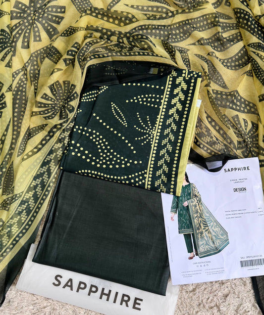 Sapphire Digital Printed Lawn 3 Piece Unstitched Suit