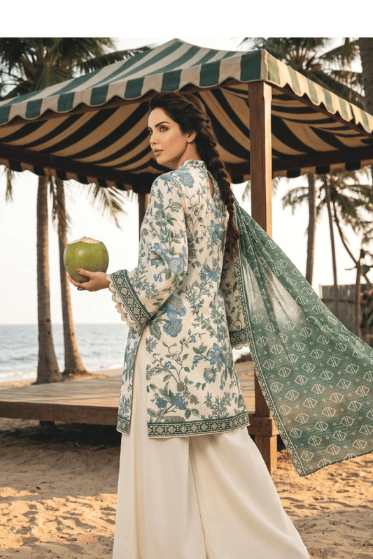 Zesh Digital Printed Cambric Cotton 3 Piece Unstitched Suit