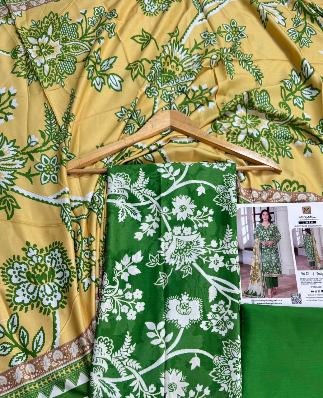 Mashaim Digital Printed Linen 3 Piece