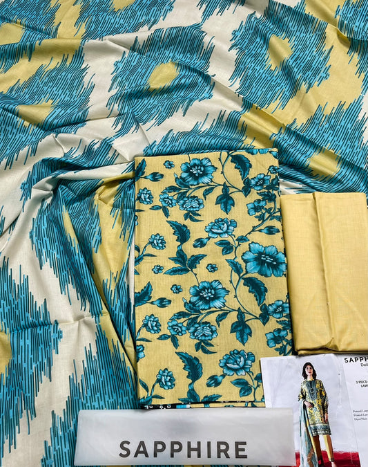 Sapphire Bana Dora Printed Lawn 3-Piece Suit