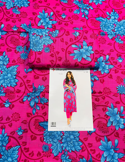 Alkaram Printed Silver Khaddar Shirt
