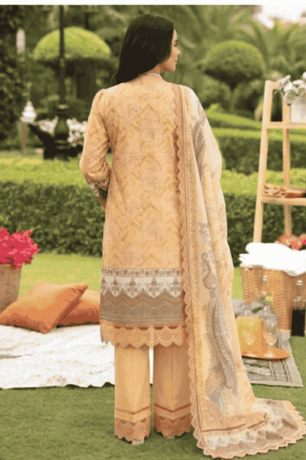 Malhaar Printed Linen 3 Piece Unstitched Suit