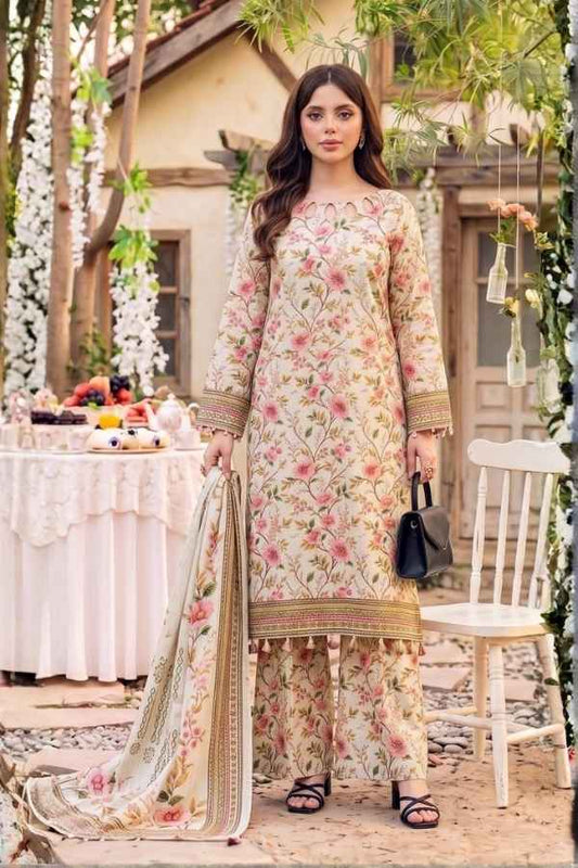 Safina Premium Printed Viscose 3-Piece Unstitched Suit