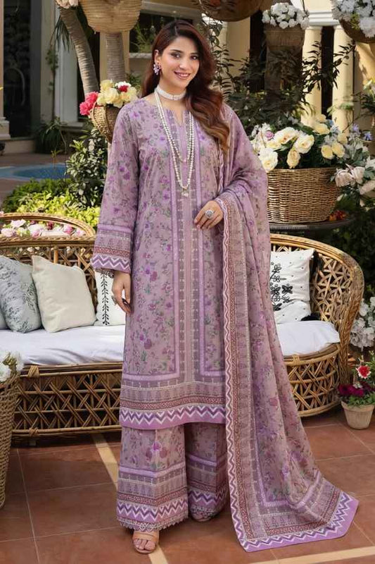 Sapphire Printed Shamooz Silk 3Pc Suit