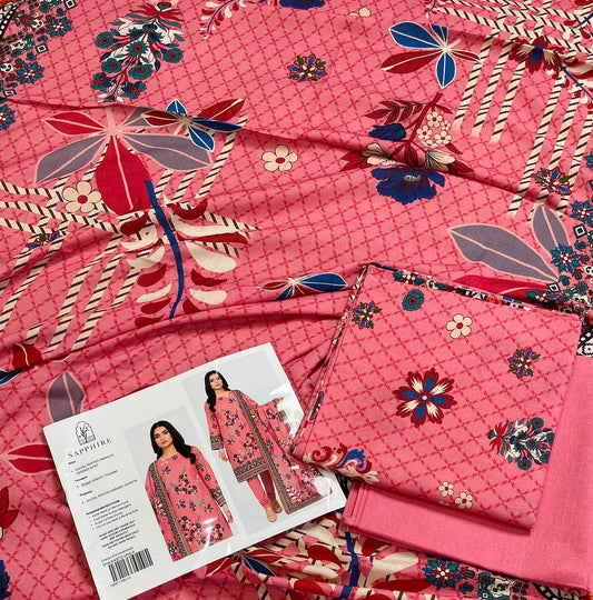Sapphire Digital Printed Karandi 3-Piece Suit