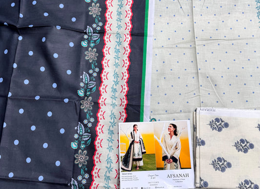 AFSANAH Premium Printed Khaddar 3 Piece