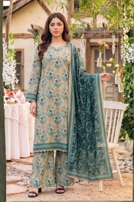 Safina Premium Printed Viscose 3-Piece Unstitched Suit