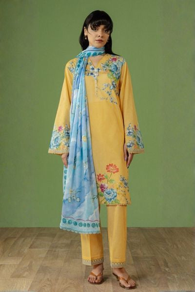 Coco Printed Unstitched 3 Piece Suit for Women
