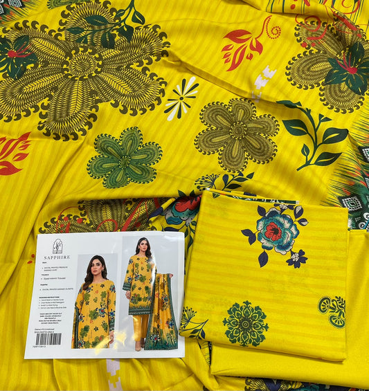 Sapphire Digital Printed Karandi 3-Piece Suit