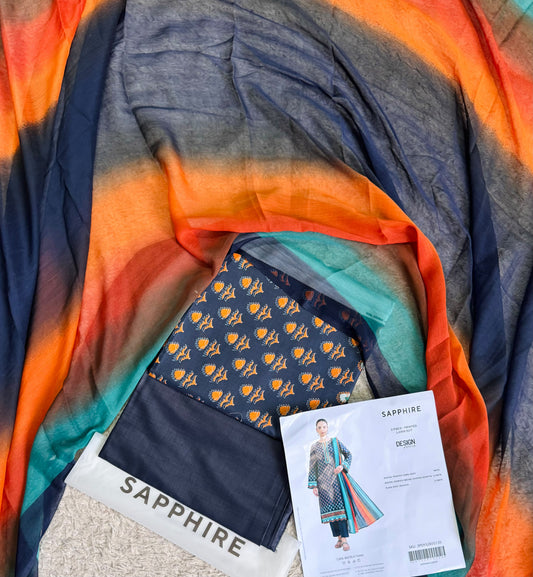 Sapphire Digital Printed Lawn 3 Piece Unstitched Suit