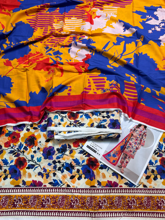 BAREEZE Premium Printed Linen 3-Piece Suit