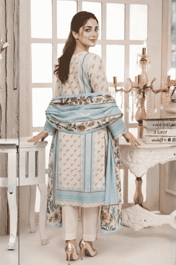 Mashaim Printed Khaddar 3 Piece Unstitched Suit