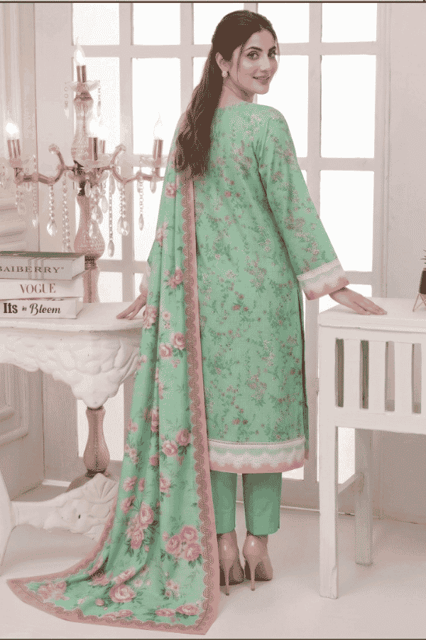 Mashaim Printed Khaddar 3 Piece Unstitched Suit