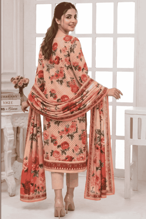 Mashaim Printed Khaddar 3 Piece Unstitched Suit