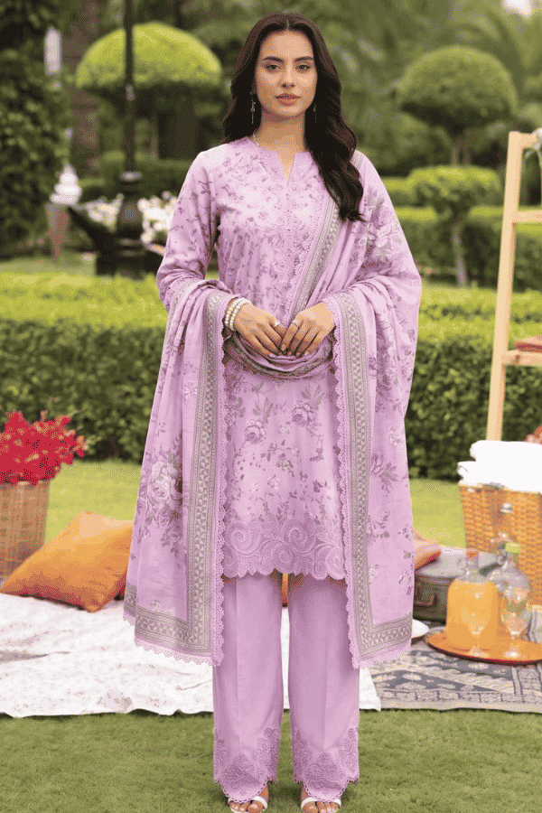 Malhaar Printed Linen 3 Piece Unstitched Suit