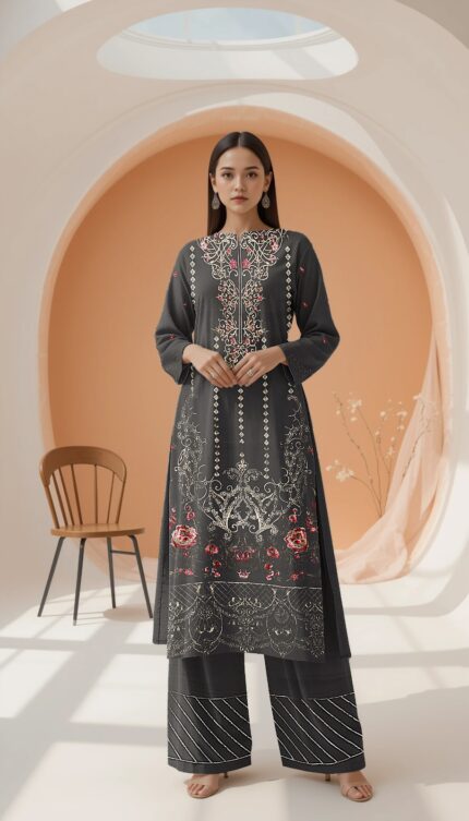 Ujala Embroidered Lilan 2 PCs