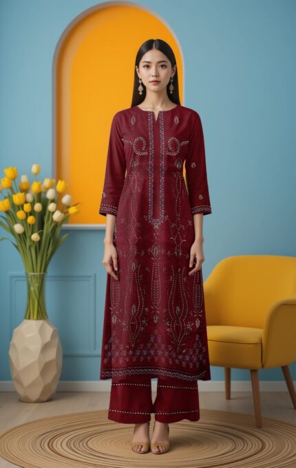 Elham Embroidered Lilan 2PCS